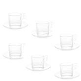 Jogo 6 Xícaras Para Café de Vidro Lotus 90ml
