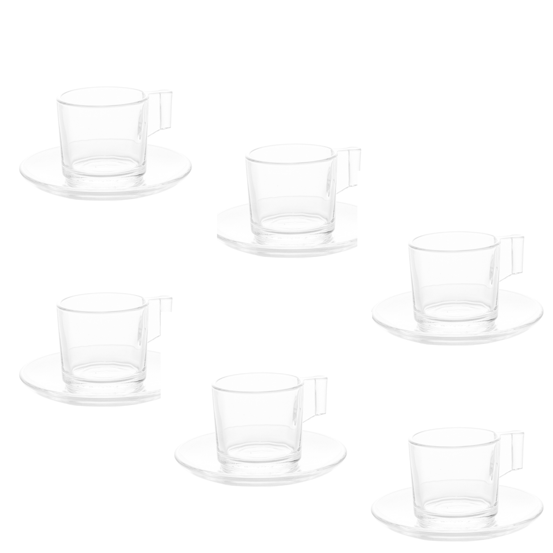Jogo 6 Xícaras Para Café de Vidro Lotus 90ml