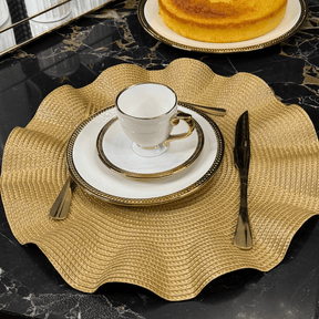 Jogo Americano Babado Dourado 38cm