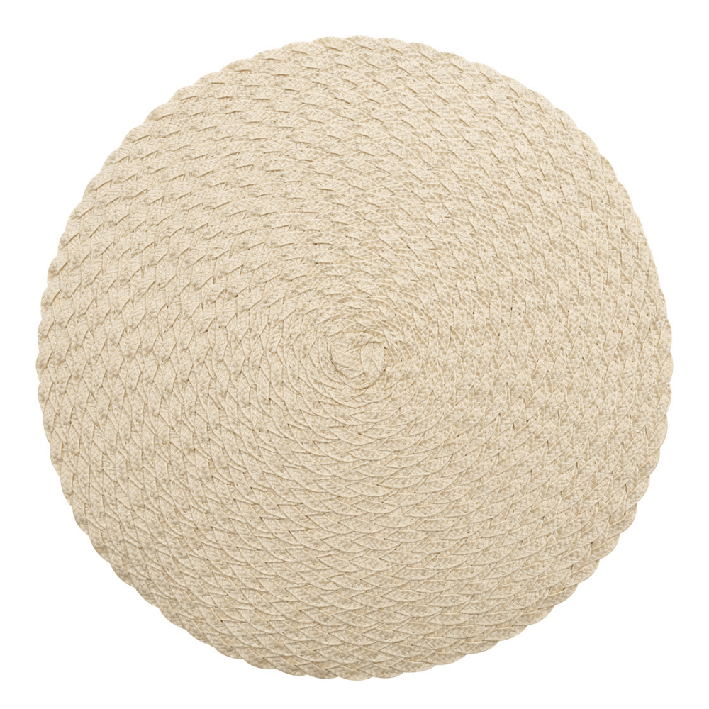 Jogo Americano Leaf Redondo Creme - 38 cm