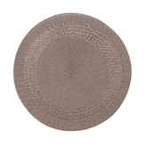 Jogo Americano Redondo Avulso Luna Tressê Taupe 38cm
