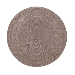 Jogo Americano Redondo Avulso Luna Tressê Taupe 38cm