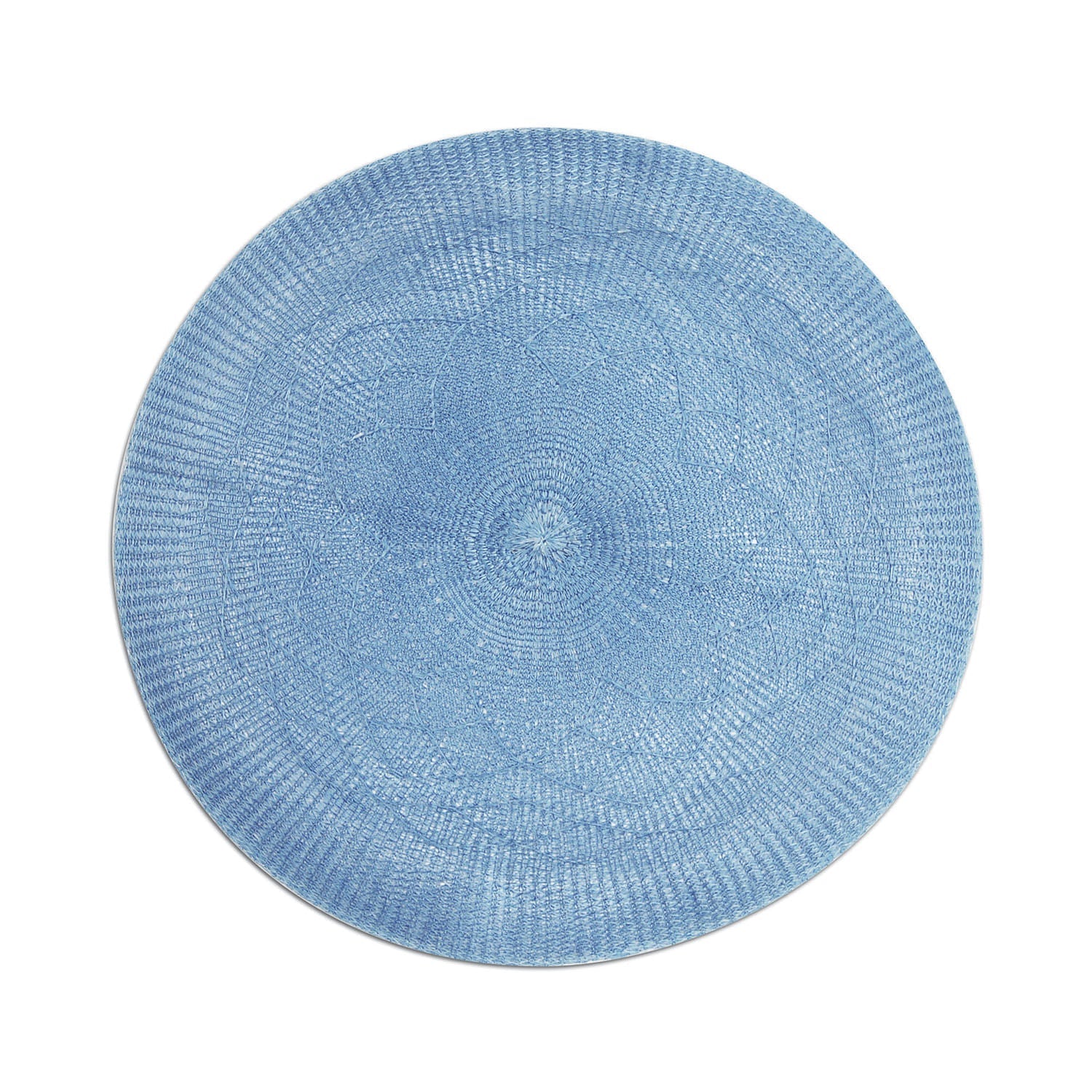 Jogo Americano Redondo Crochet Azul Claro 38cm
