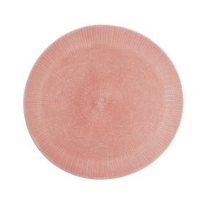 Jogo Americano Redondo Crochet Rosa 38cm