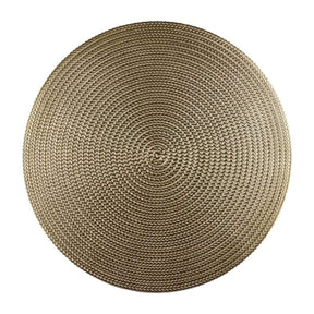 Jogo Americano Redondo de Plástico Fresno Metalizado Dourado 38cm