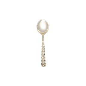Jogo de 6 Colheres Sobremesa Zamac Spring Dourado com Pedra Luxo