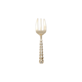 Jogo de 6 Garfos Sobremesa Zamac Spring Dourado com Pedra Luxo - 14,9