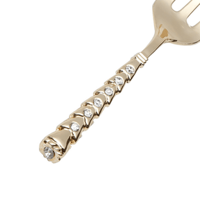 Jogo de 6 Garfos Sobremesa Zamac Spring Dourado com Pedra Luxo - 14,9