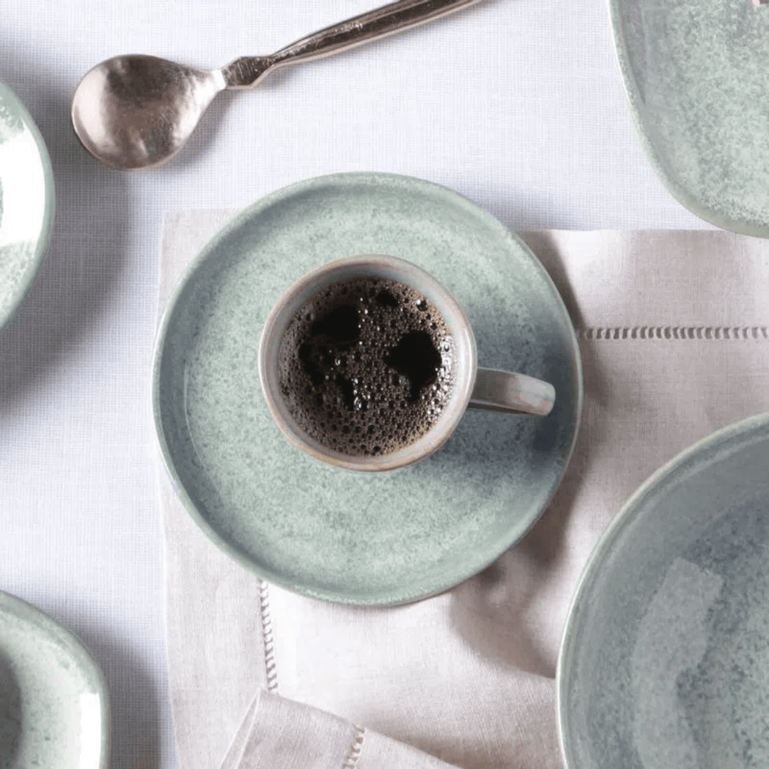 Jogo de 6 Xícaras de Café Bio Green Granite Stoneware 120ml