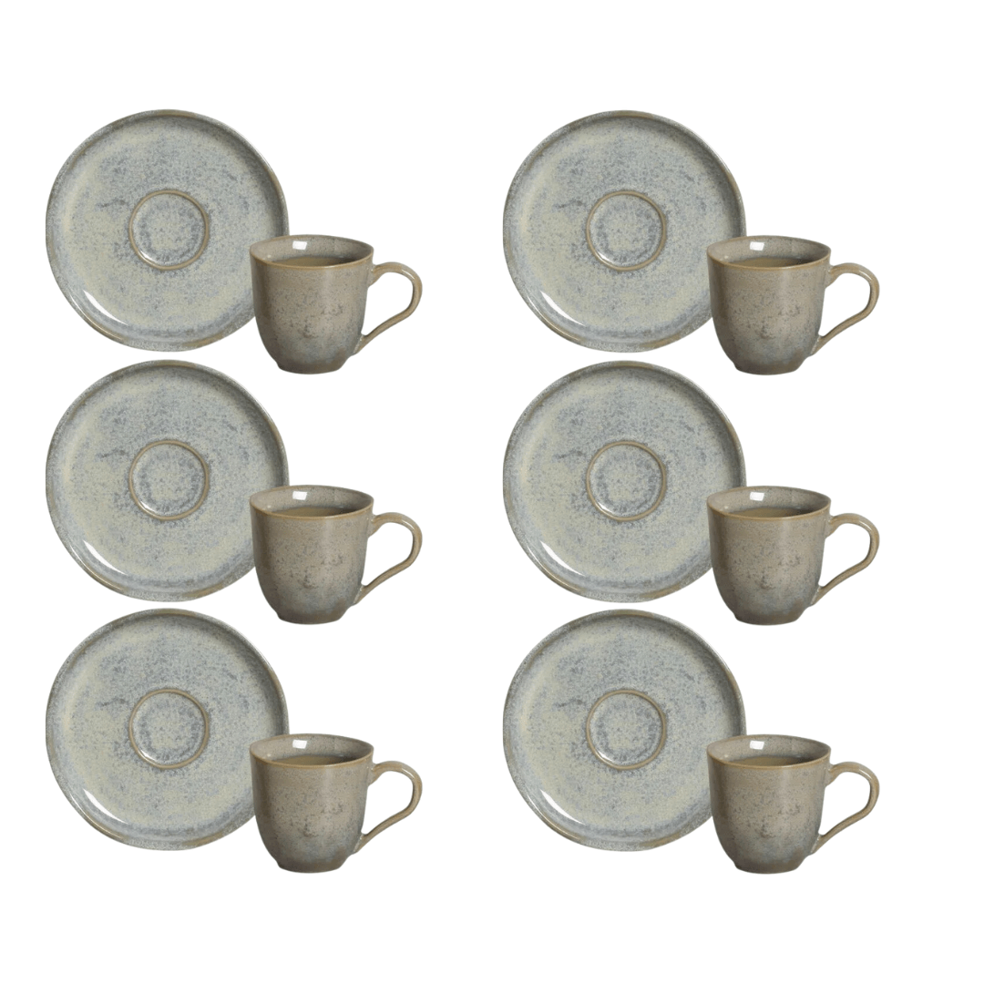 Jogo de 6 Xícaras de Café Bio Green Granite Stoneware 120ml