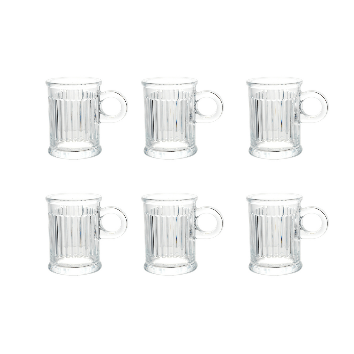 Jogo de 6 Xícaras de Café Coffee Time em Cristal - 85ml