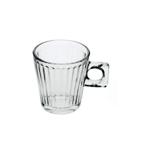 Jogo de 6 Xícaras de Café Lines Coffee Time em Vidro - 80ml