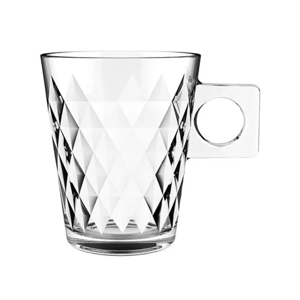 Jogo de 6 Xícaras Diamond Coffee Time em Vidro - 80ml