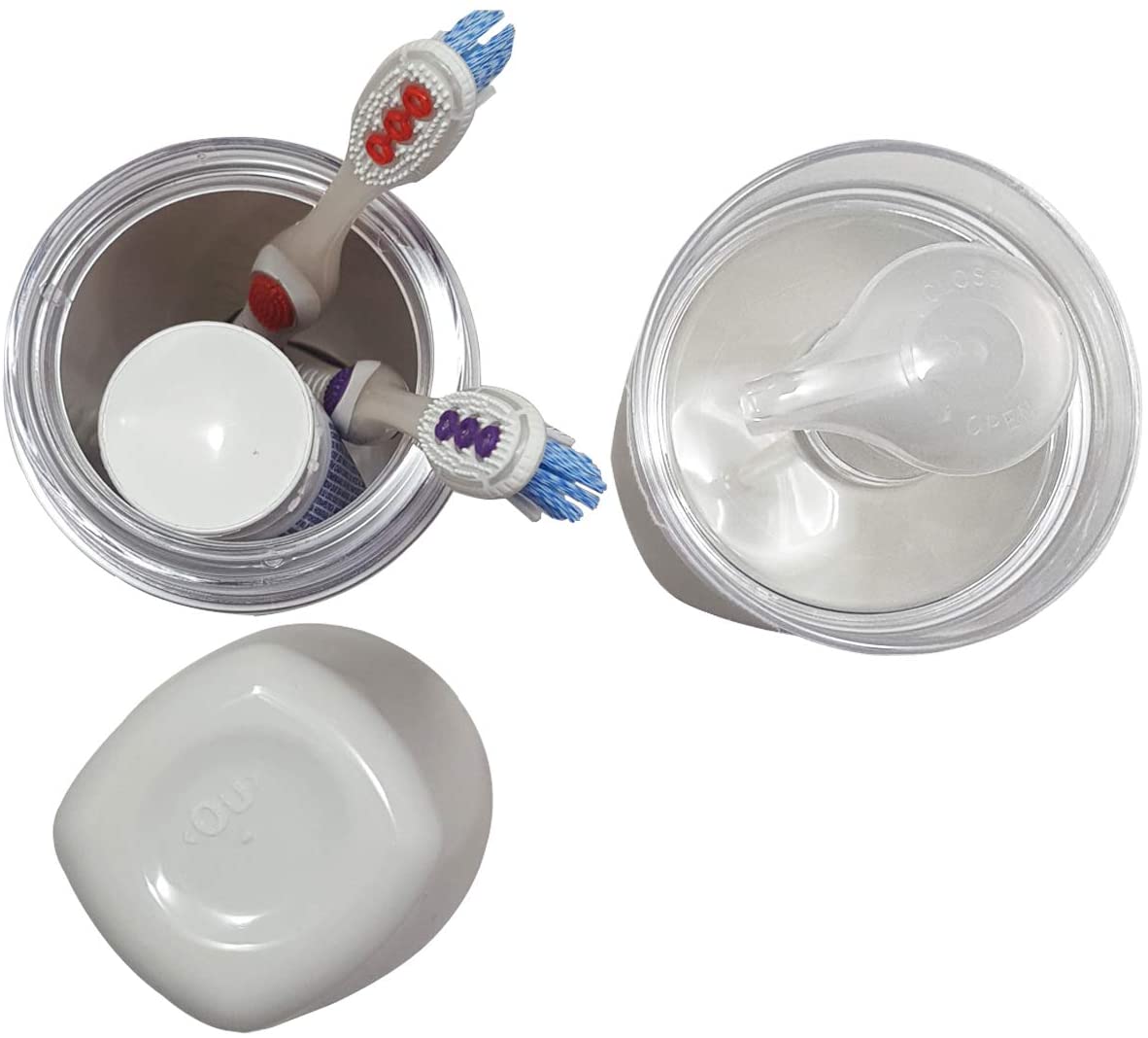 Jogo De Banheiro  Porta Escova e Porta Sabonete Liquido Tule Branco