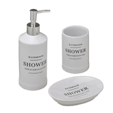 Jogo de Banheiro Shower Branco 3 Peças