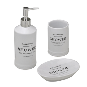 Jogo de Banheiro Shower Branco 3 Peças