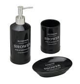 Jogo de Banheiro Shower Preto 3 Peças