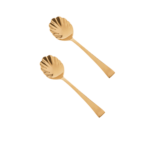 Jogo de Colheres para Açúcar Aço Inox Dourado
