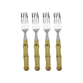 Jogo de Garfos Bambu Aço Inox - 4 Peças