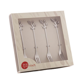Jogo de Garfos para Aperitivo em Aço Inox Leaves 4 Peças
