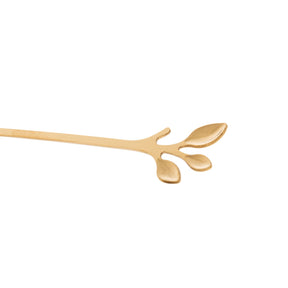 Jogo de Garfos para Aperitivo em Aço Inox Leaves Dourado 4 Peças
