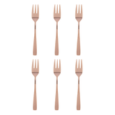 Jogo de Garfos para Bolo Aço Inox Pisa Rose Gold 6 Peças