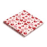 Jogo de Guardanapos de Papel Folha Dupla Corações Branco 25cm - 20 Peças