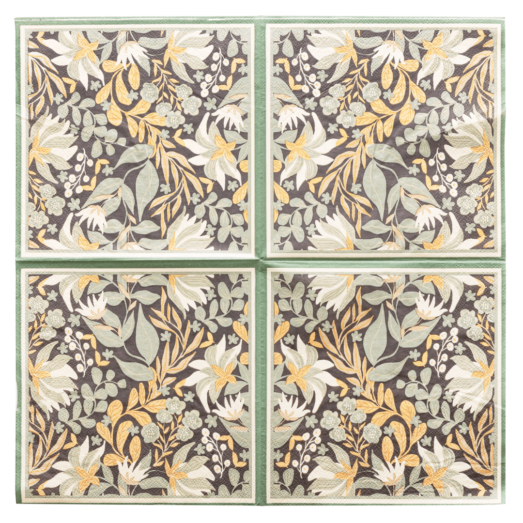 Jogo de Guardanapos de Papel Green Garden 33cm x 33cm 20 Peças