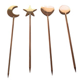 Jogo de Palitos para Petisco Aperitivo Aço Inox Rose Gold 4 Peças