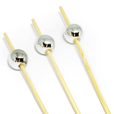Jogo de Palitos para Petiscos em Bambu com Bolinha Cromada 12cm - 20 Peças
