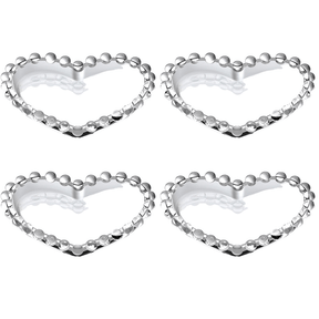 Jogo de Petisqueira Coração Cristal Pearl 4 Peças