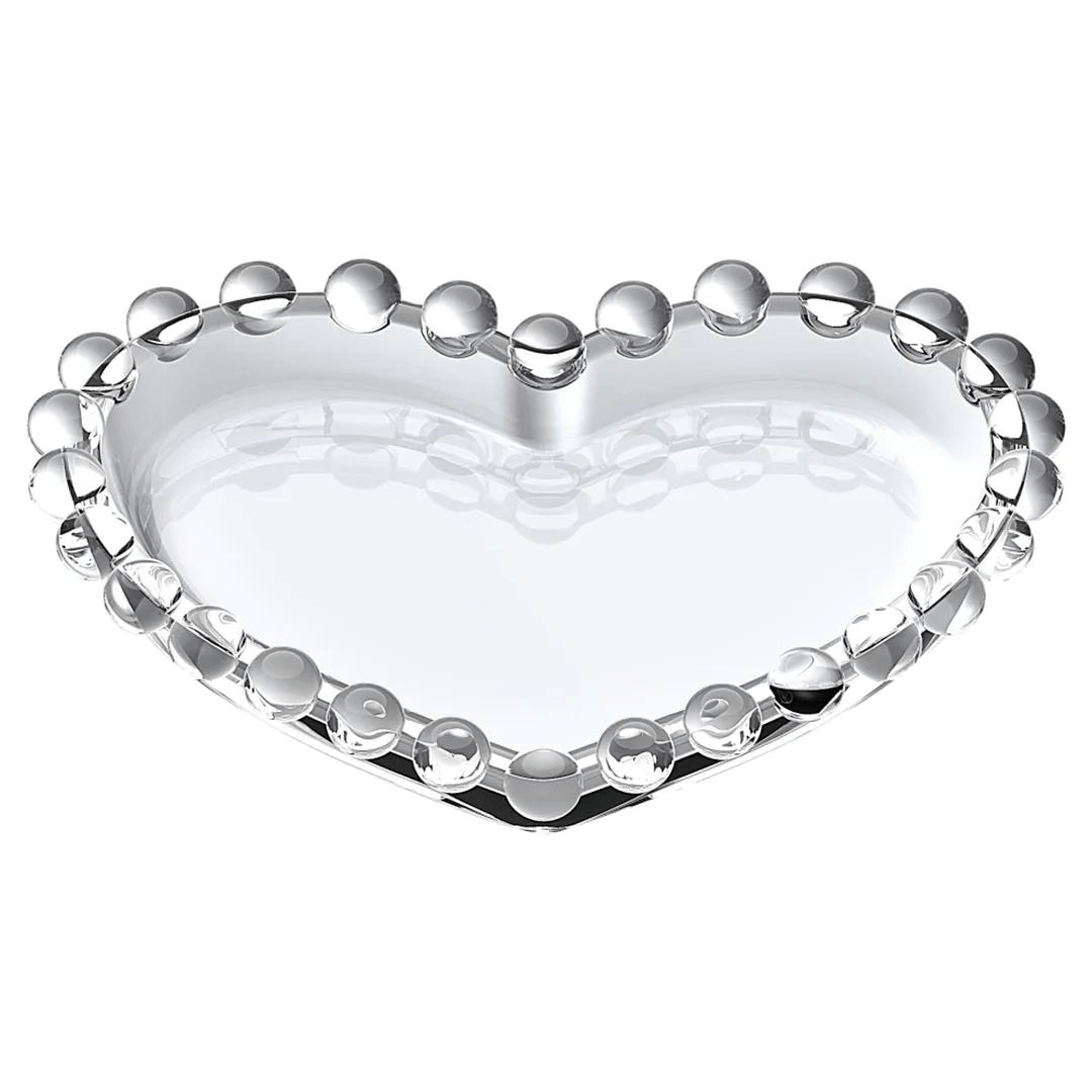 Jogo de Petisqueira Coração Cristal Pearl 4 Peças