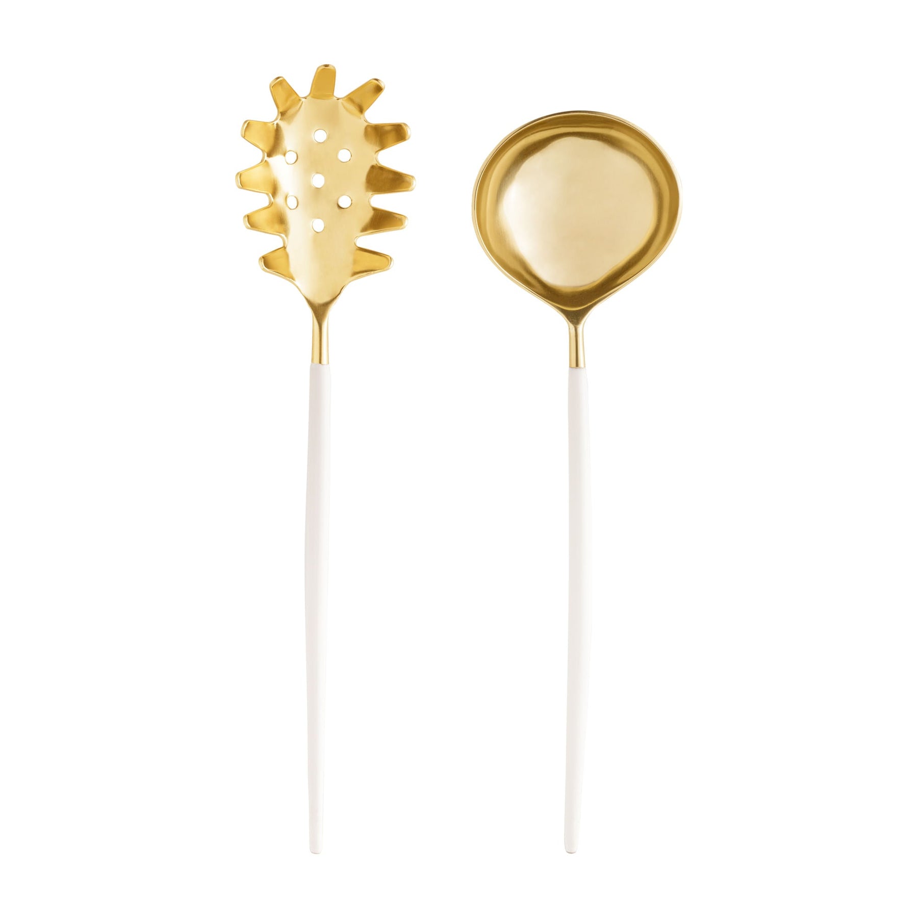 Jogo de Talheres 2 Peças para Servir Massas Aço Inox Champanhe