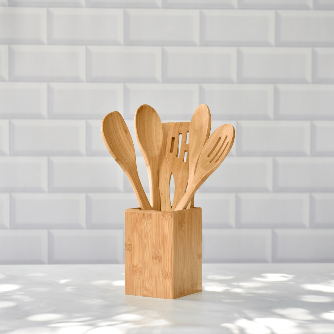 Jogo de Utensílios Bambu 6 Peças