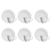 Jogo de Xícaras para Café com Pires Branco Algarve