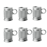 Jogo de Xicaras para Café em Cristal Cromada 85ml 6 Peças