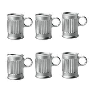 Jogo de Xicaras para Café em Cristal Cromada 85ml 6 Peças