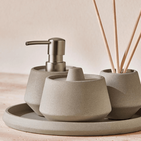 Jogo para Banheiro em Cimento Cinza 4 Peças