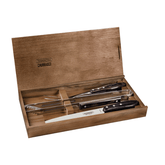 Jogo para Churrasco em Aço Inox e Cabo Castanho Polywood com Estojo 3 Peças Tramontina