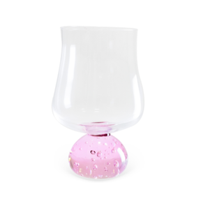 Jogo 6 Taças Base Esfera Rosa e Transparente 440ml
