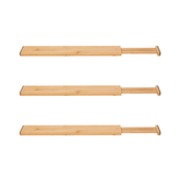 Kit 3 Divisórias de Gaveta Ajustável Super Resistente em Bambu
