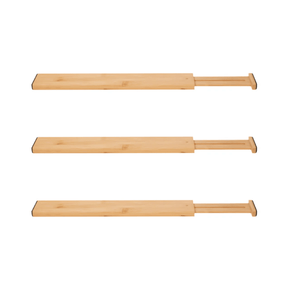 Kit 3 Divisórias de Gaveta Ajustável Super Resistente em Bambu