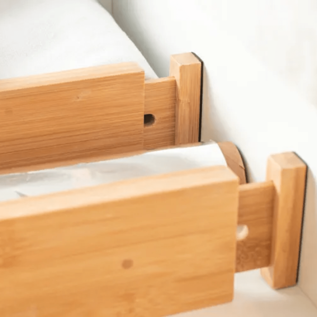 Kit 3 Divisórias de Gaveta Ajustável Super Resistente em Bambu
