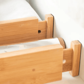 Kit 3 Divisórias de Gaveta Ajustável Super Resistente em Bambu