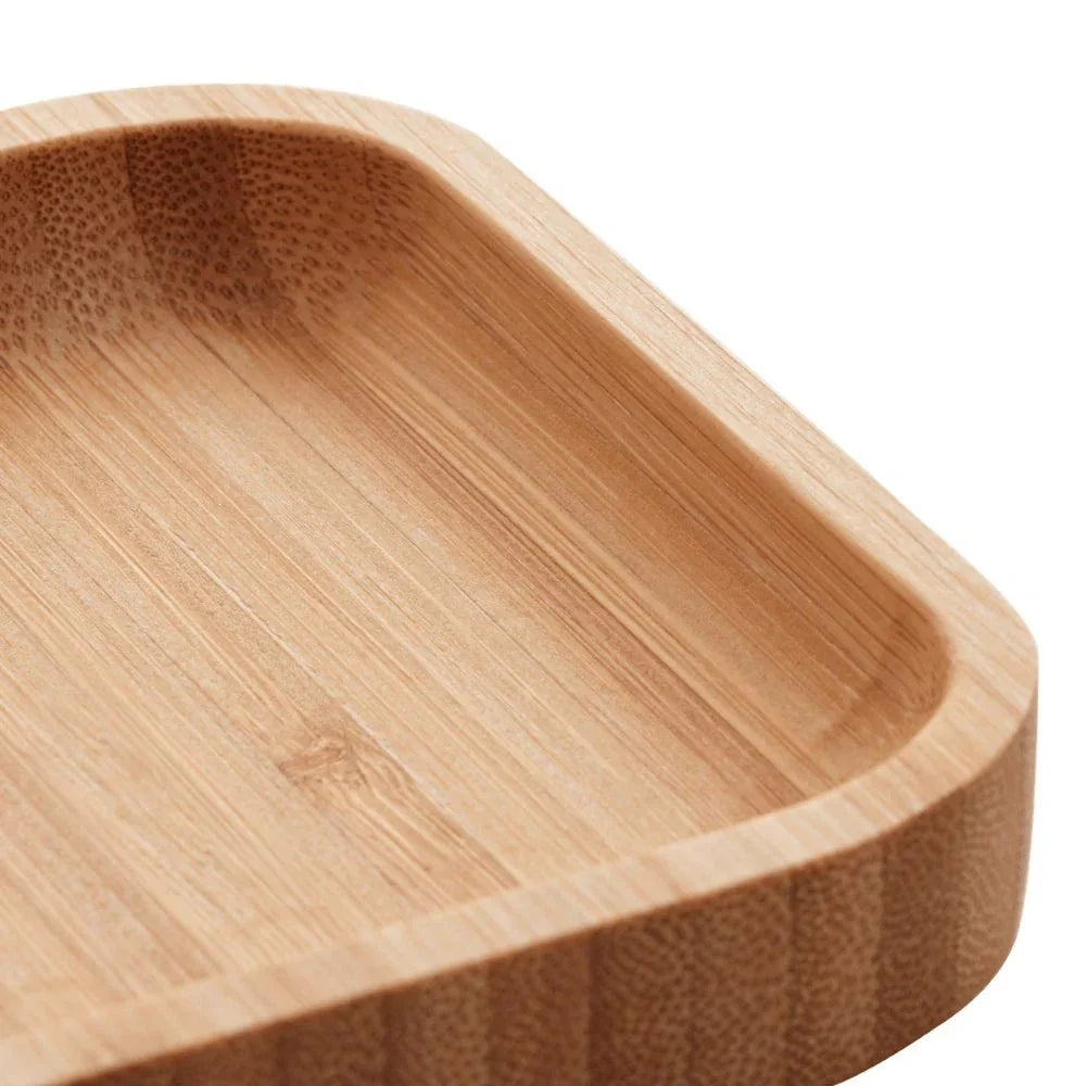 Kit 3 Petisqueiras Bandeja Retangular de Bambu 28cm
