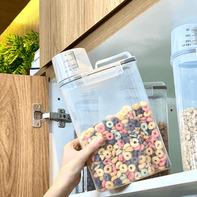 Kit 3 Potes Herméticos Porta Mantimento com Copo Medidor 2,5 Litros