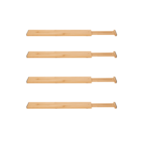 Kit 4 Divisórias de Gaveta Ajustável Super Resistente em Bambu