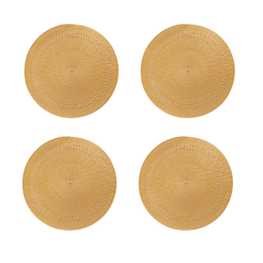 Kit 4 Jogos Americanos em Poliester Mostarda 38cm