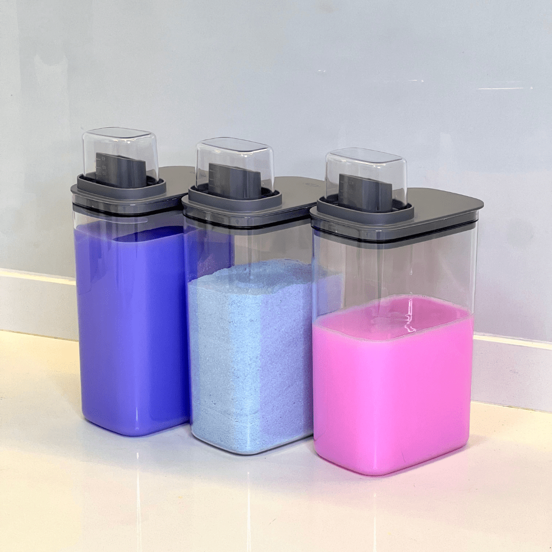 Kit 4 Potes Herméticos Flow Chumbo com Copo Medidor 2,3 Litros