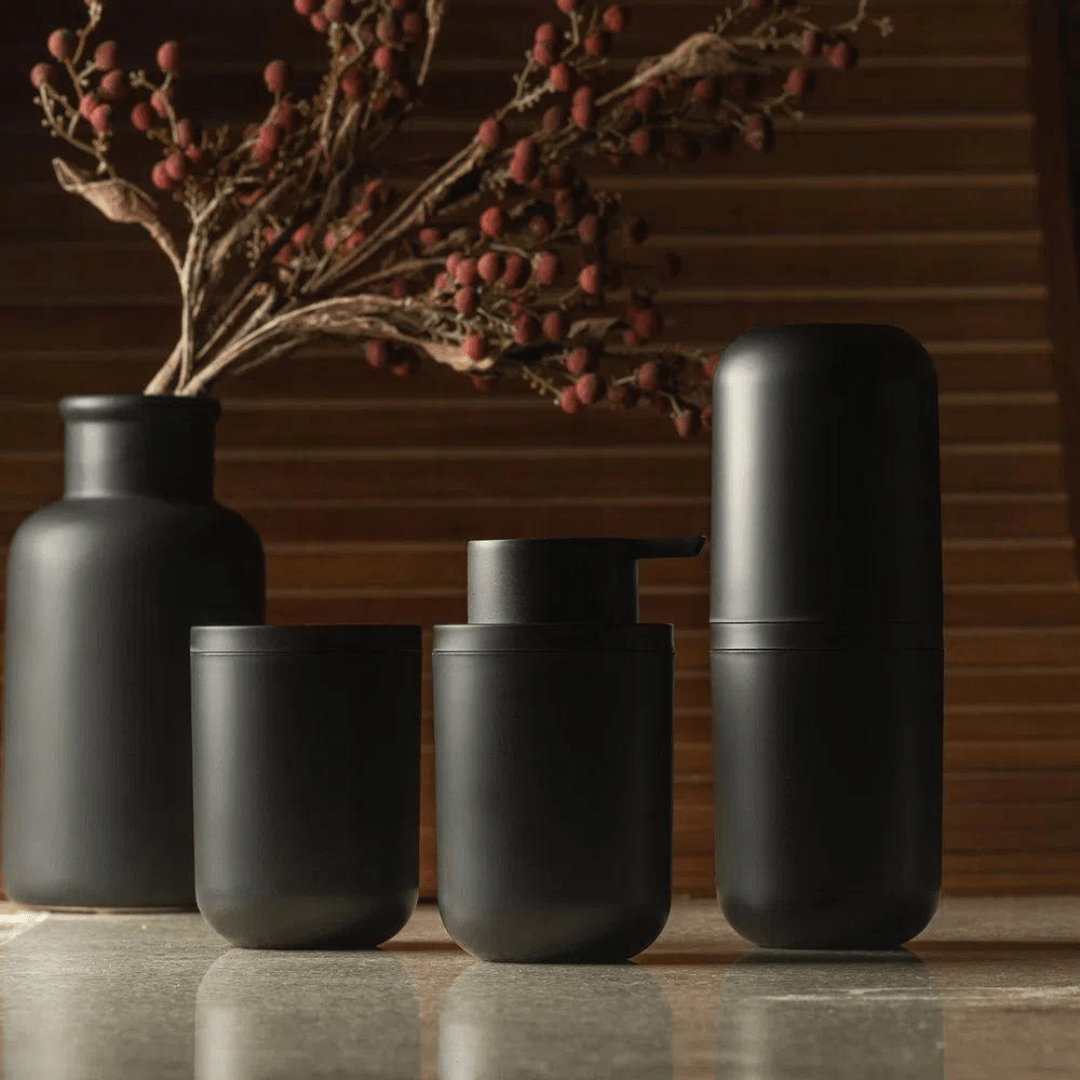 Kit Acessórios para Banheiro Bold Preto 3 Peças